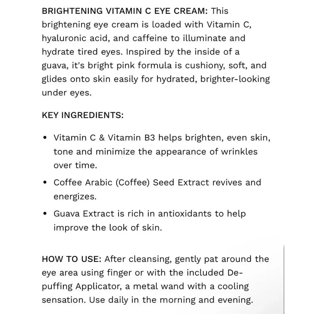 Glow Key - I Do Care Brightening Vitamin C Eye Cream 15 ML NWB EXP 10-25